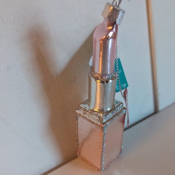 NWT Figural Pink Lipstick Ornament Christmas Tree Ashland Holiday Decoration NEW - Picture 1 of 5